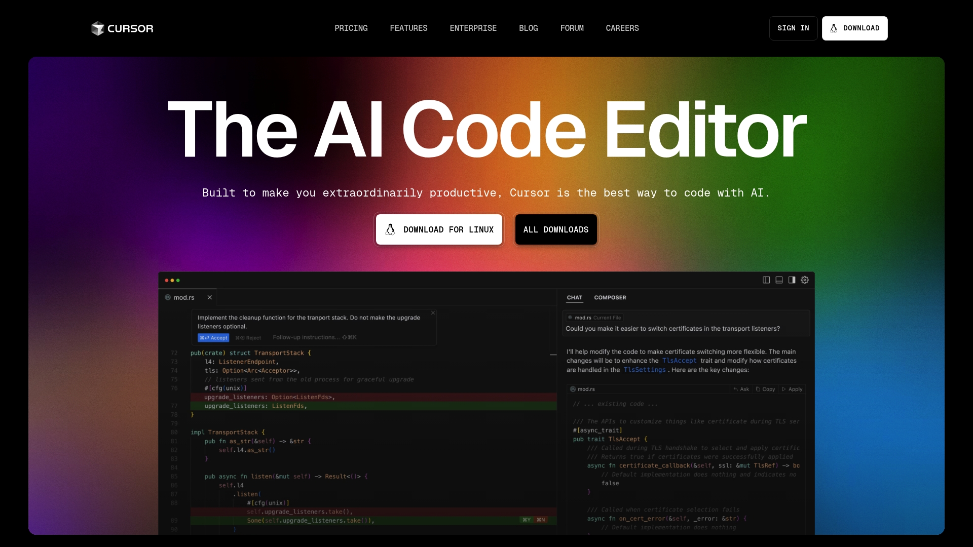 Cursor AI Interface