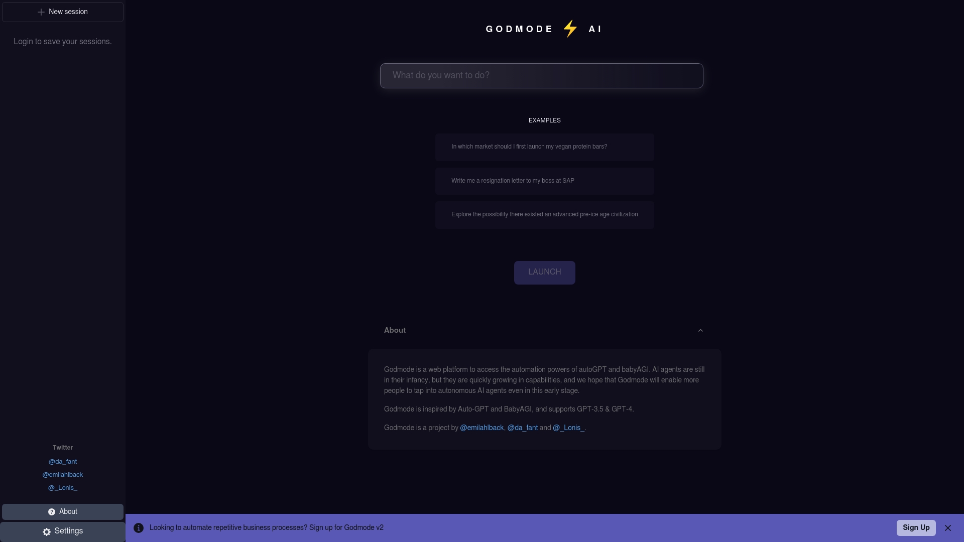 Godmode Interface