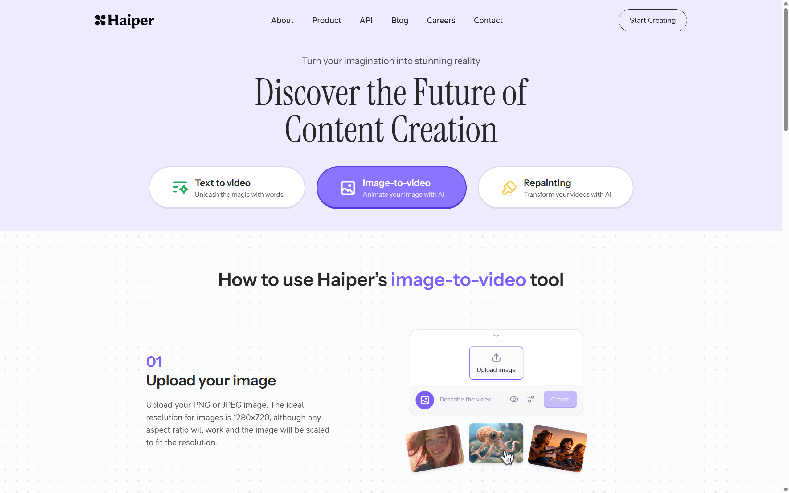 Haiper AI Interface