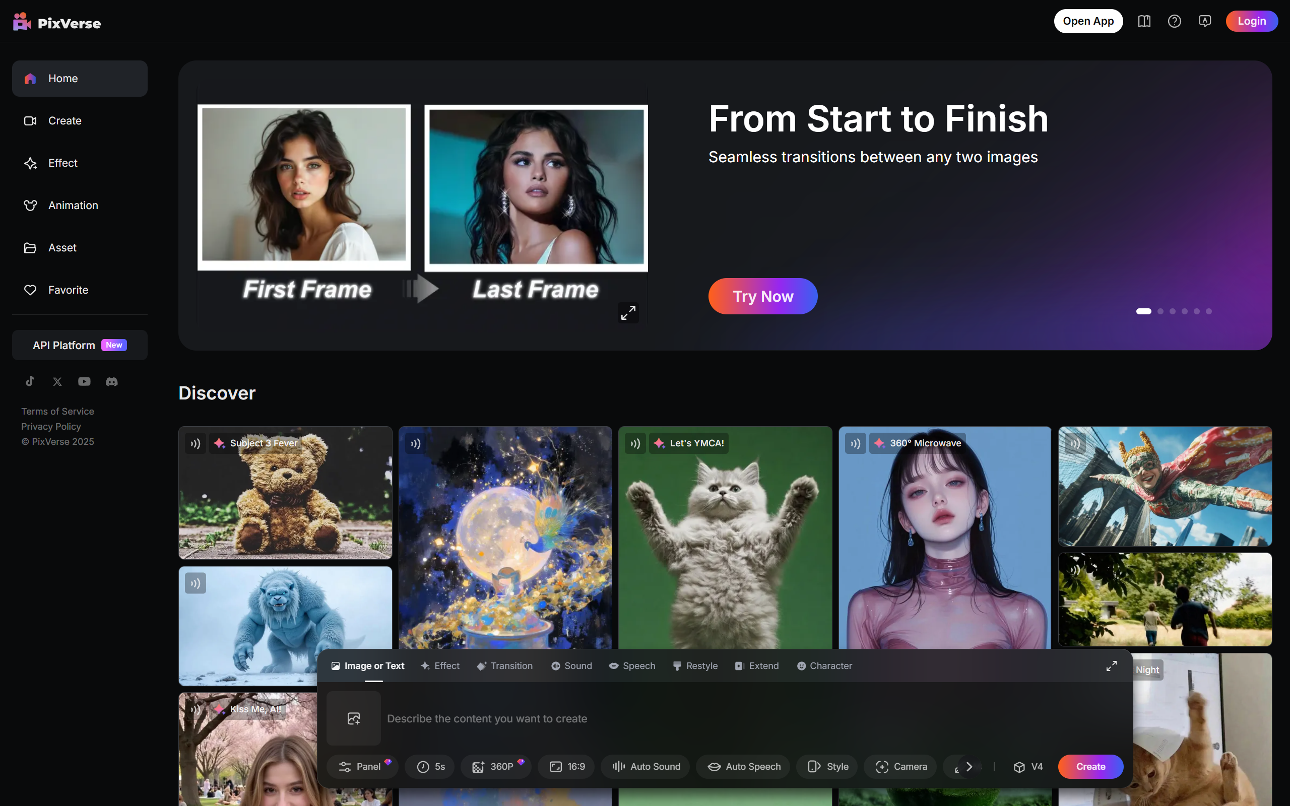 Pixverse Interface