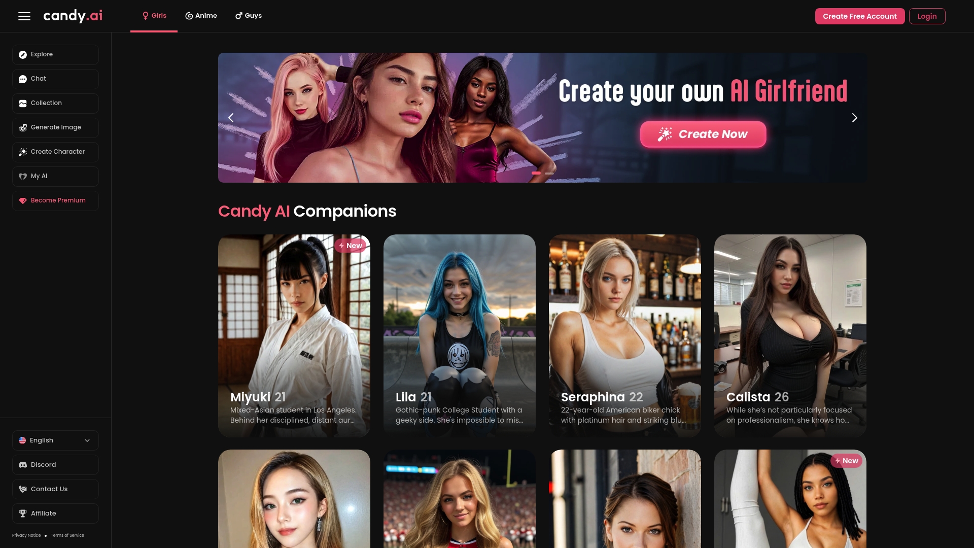 Candy.ai Interface